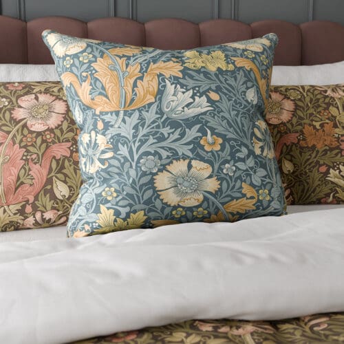 William Morris At Home Compton Velvet Bluebird Cushion