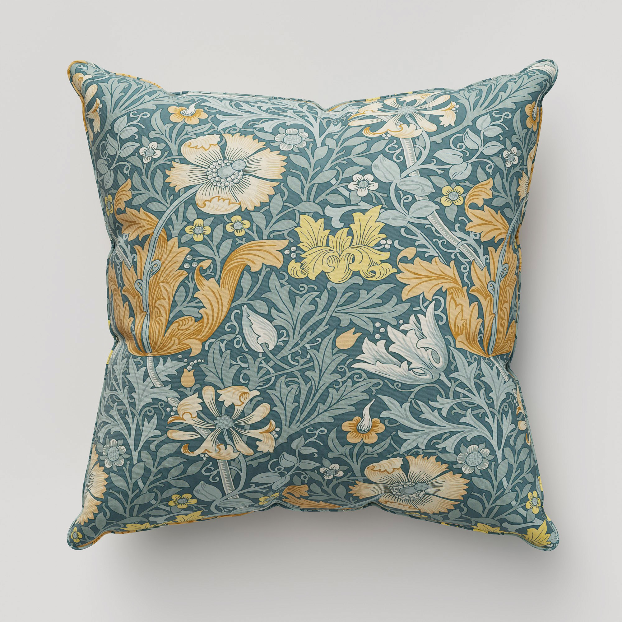 William Morris At Home Compton Velvet Bluebird Cushion - Image 2