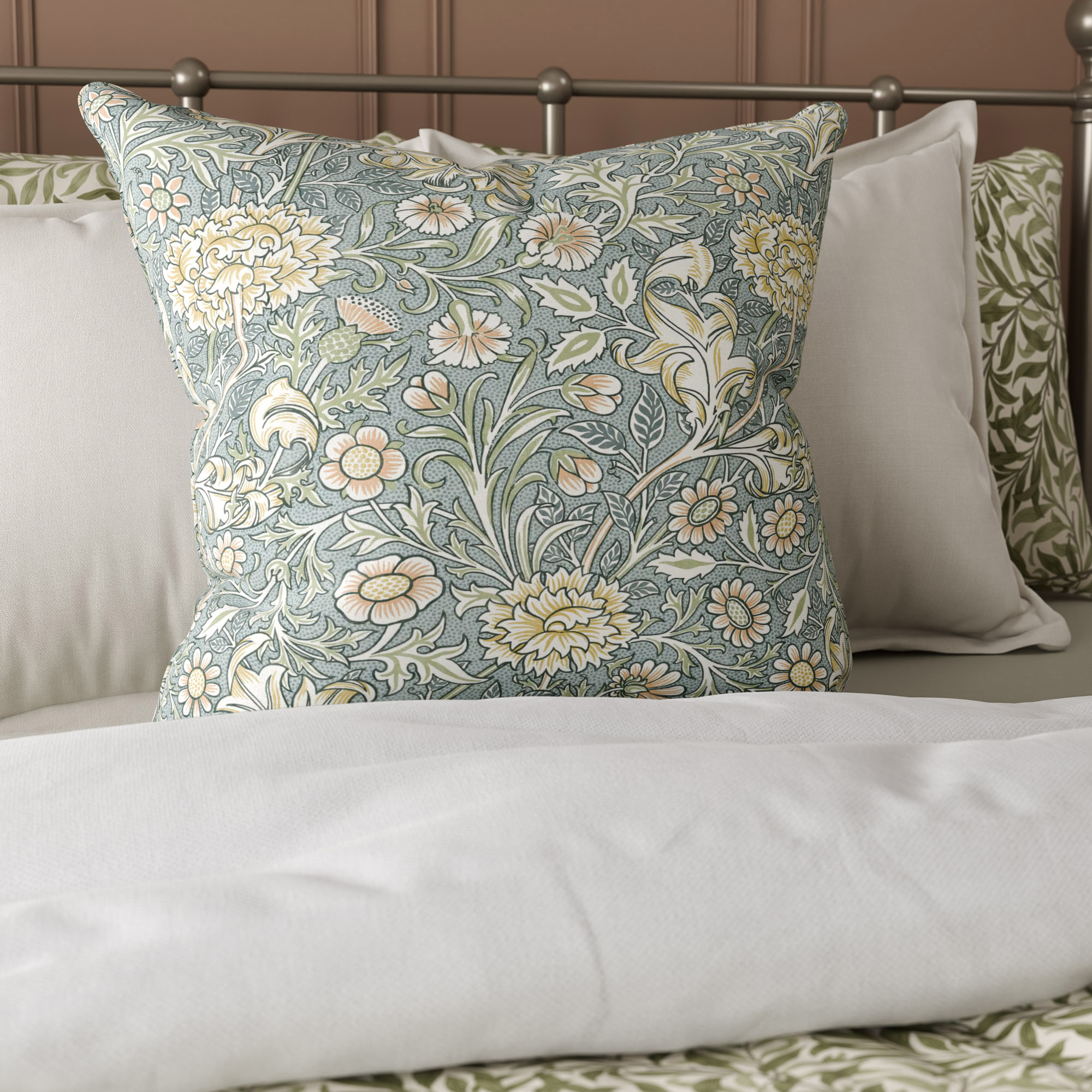 William Morris At Home Double Bough Bluebird Cushion