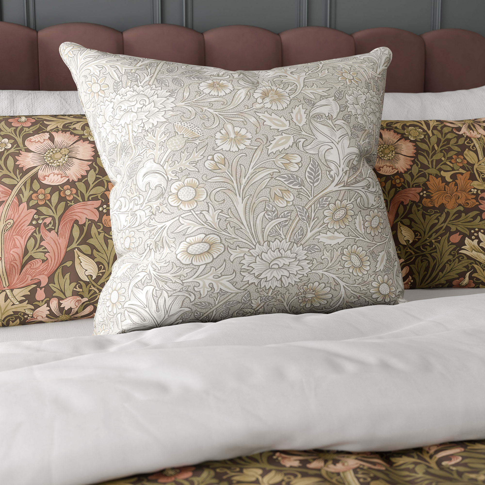 William Morris At Home Double Bough Barley Cushion