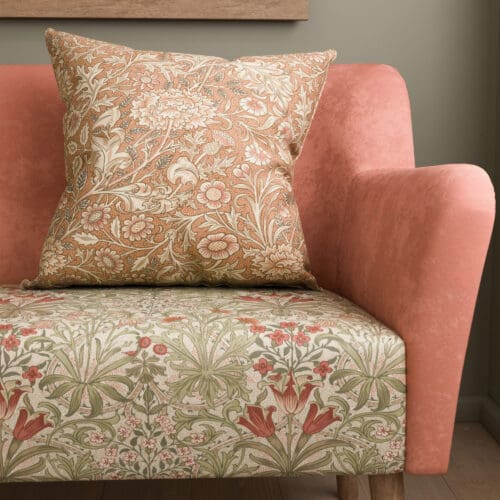 William Morris At Home Double Bough Terracotta Cushion