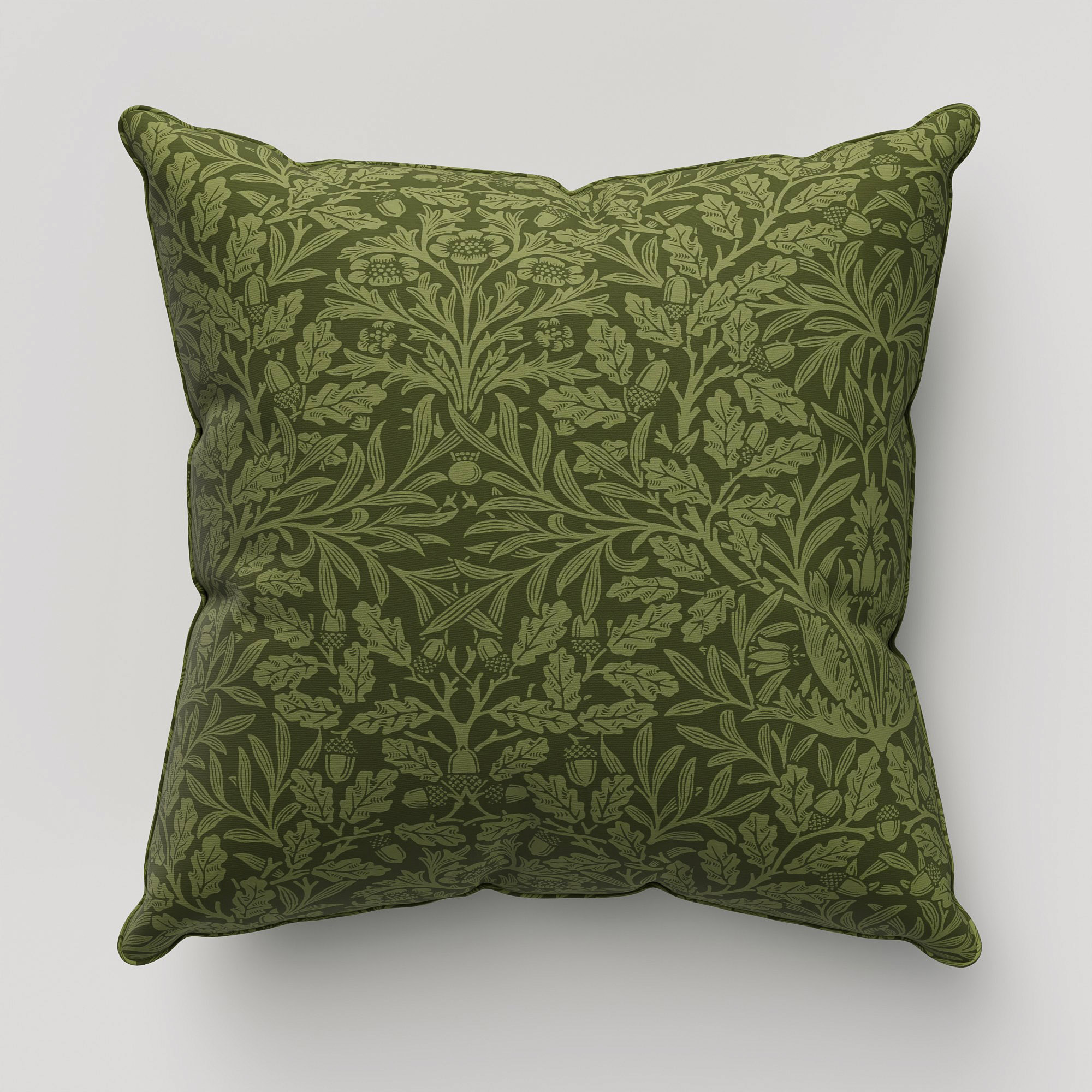 William Morris At Home Acorn Velvet Moss Cushion - Image 2