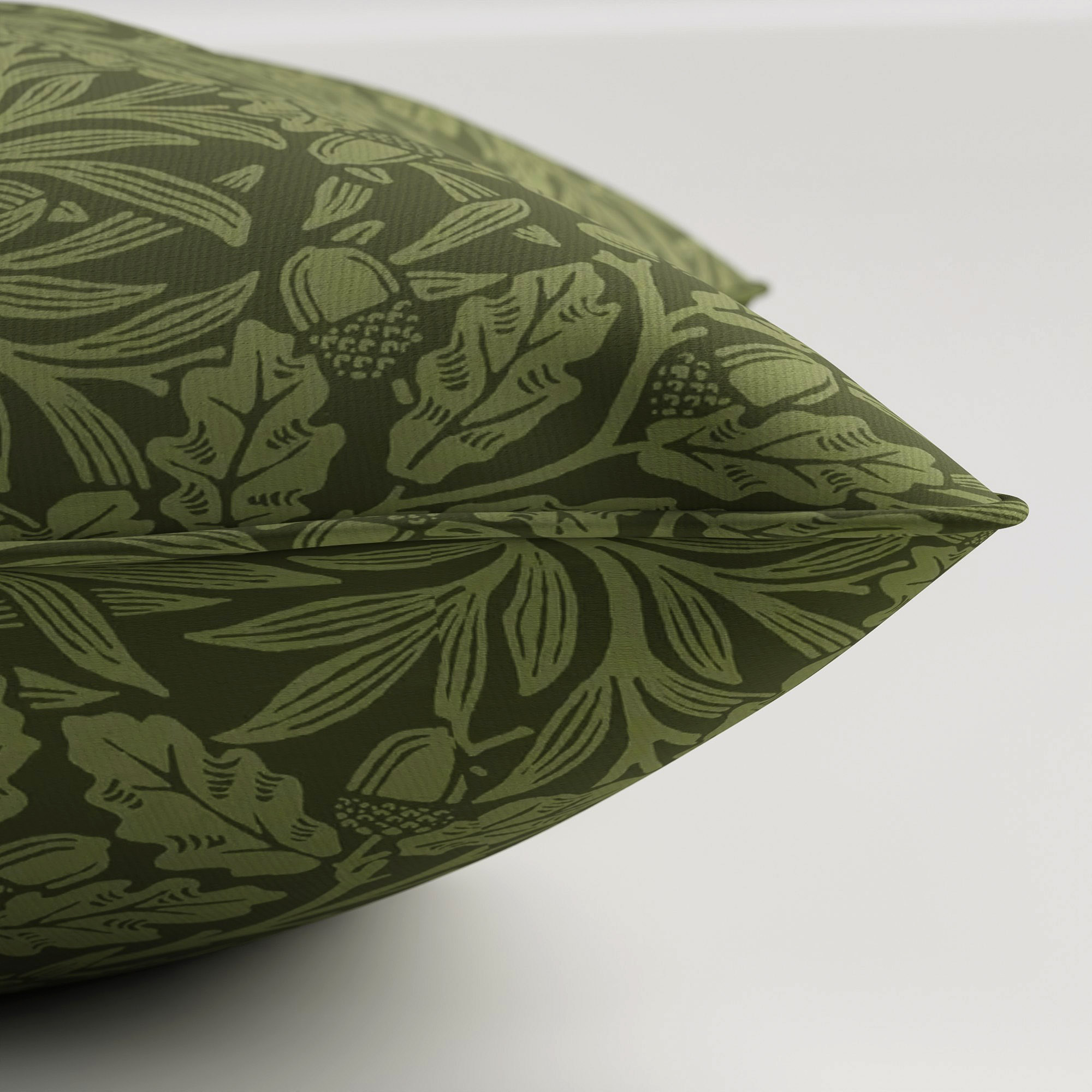 William Morris At Home Acorn Velvet Moss Cushion - Image 4
