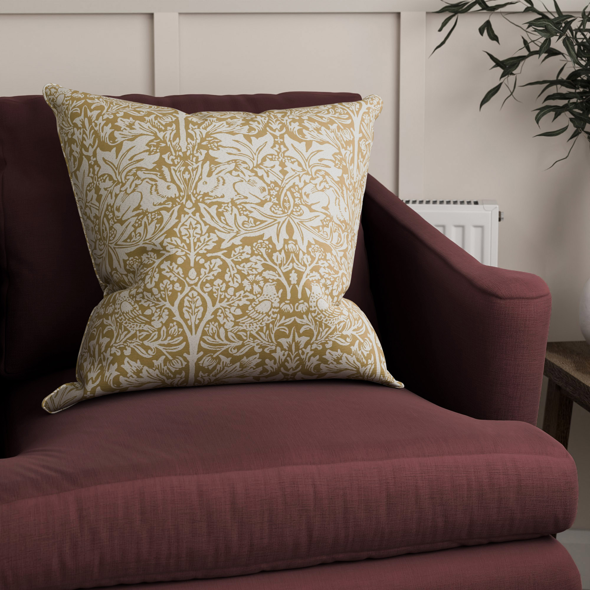 William Morris At Home Brother Rabbit Woven Honey Cushion