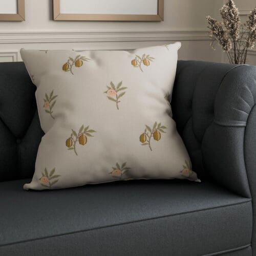 William Morris At Home Fruit Embroidery Sage Cushion