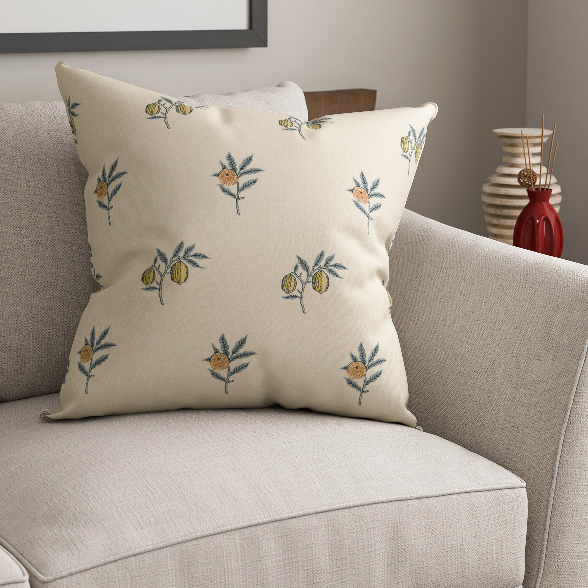 William Morris At Home Fruit Embroidery River Cushion