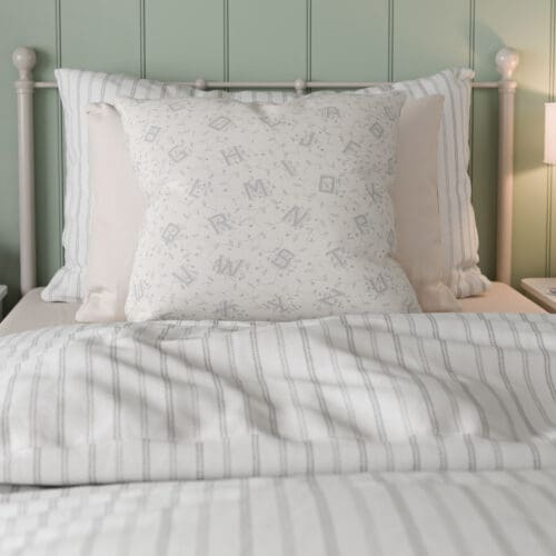 Laura Ashley A'hoy Alphabet Pale Steel Cushion