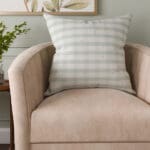 Laura Ashley Alphabet Gingham Sage Cushion