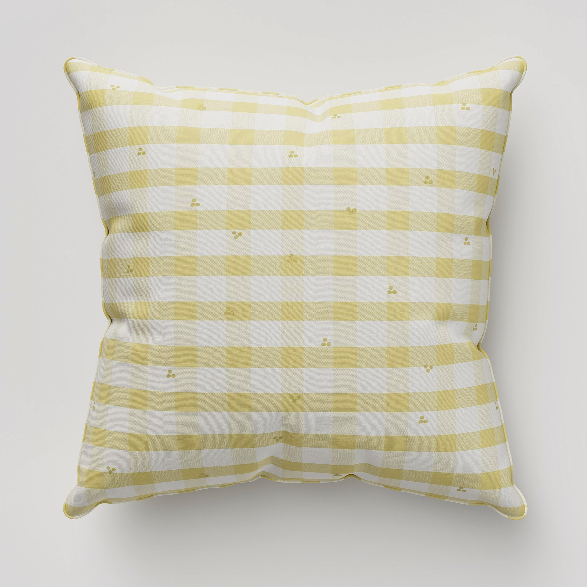 Laura Ashley Alphabet Gingham Yellow Cushion - Image 2