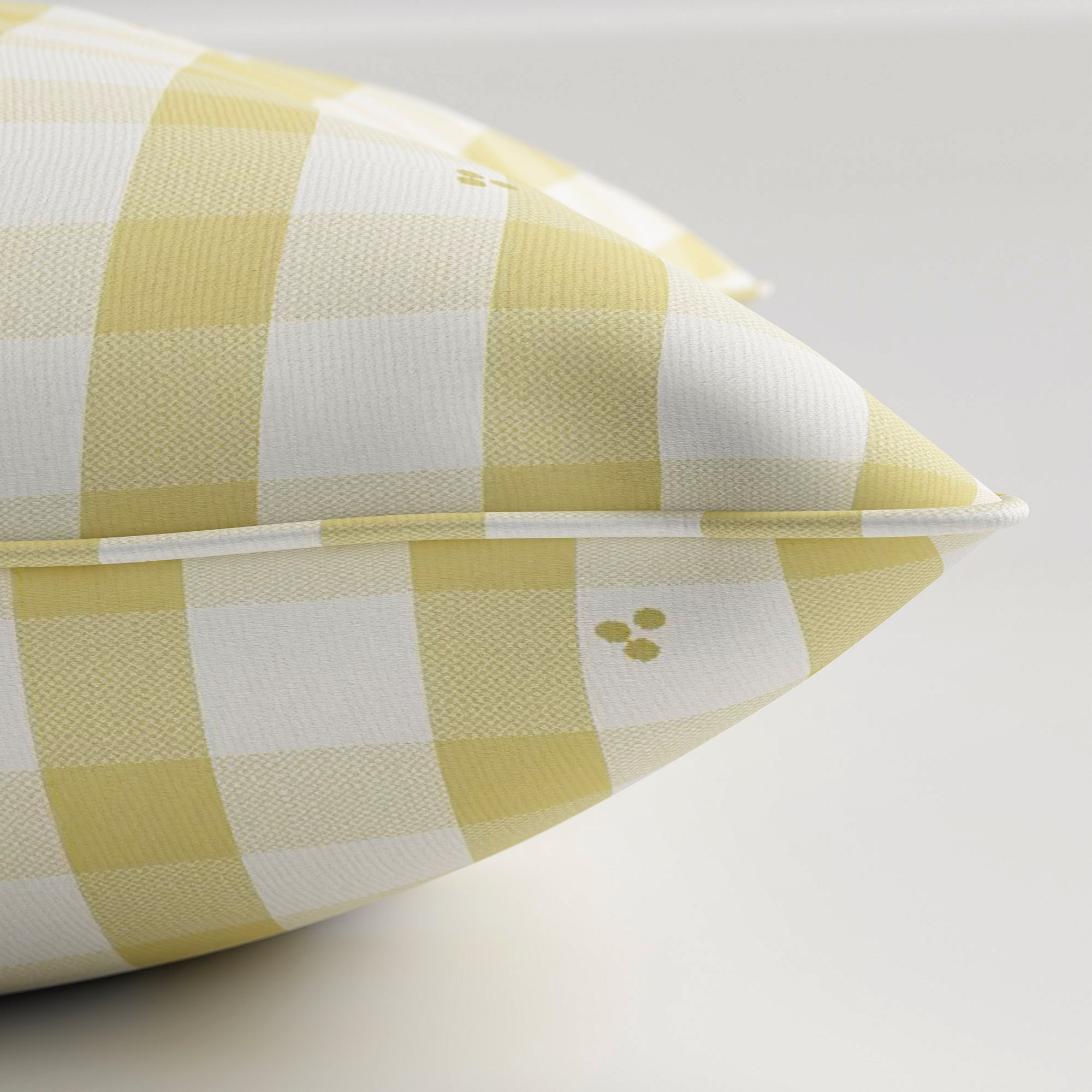 Laura Ashley Alphabet Gingham Yellow Cushion - Image 4