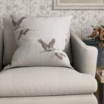 Laura Ashley Animalia Embroidered Pale Dove Grey Cushion