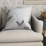 Laura Ashley Animalia Embroidered Silver Cushion
