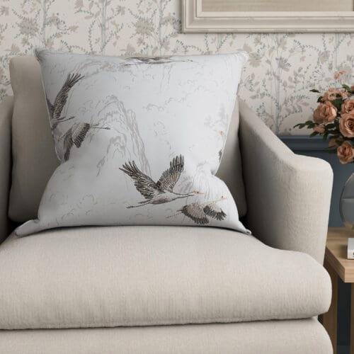 Laura Ashley Animalia Embroidered Silver Cushion