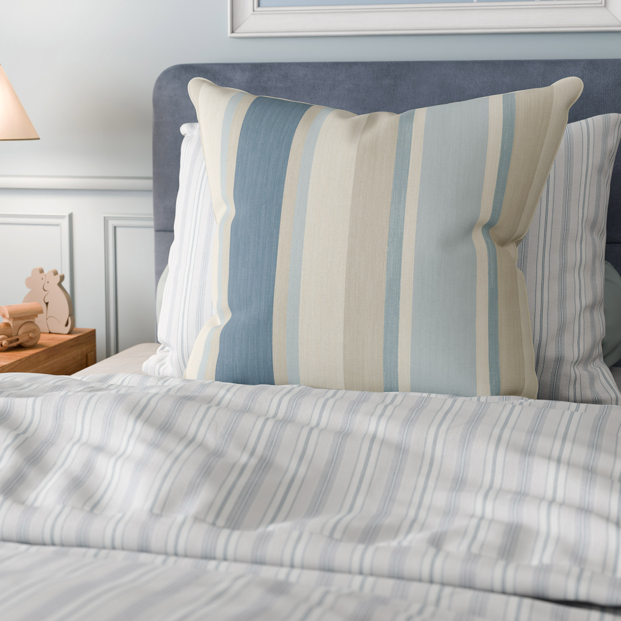 Laura Ashley Awning Stripe Seaspray Cushion