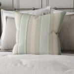 Laura Ashley Awning Stripe Smoke Green Cushion