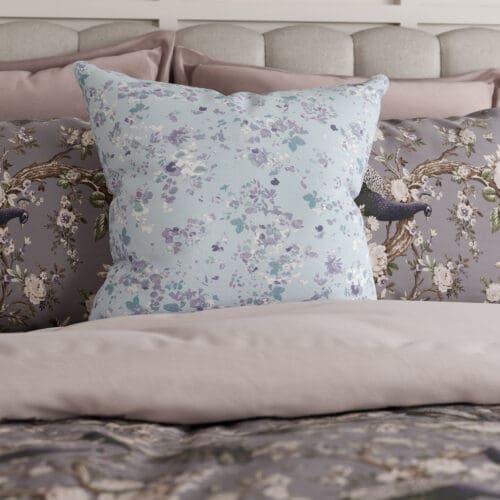 Laura Ashley Blossoms Chalk Blue Cushion