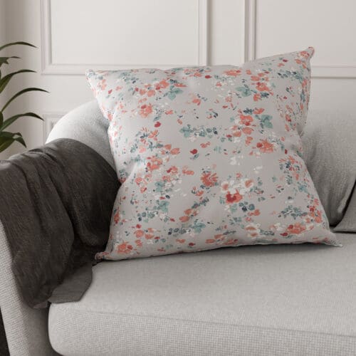 Laura Ashley Blossoms Pale Steel Cushion