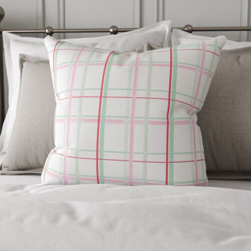 Laura Ashley Burford Check Rose Cushion