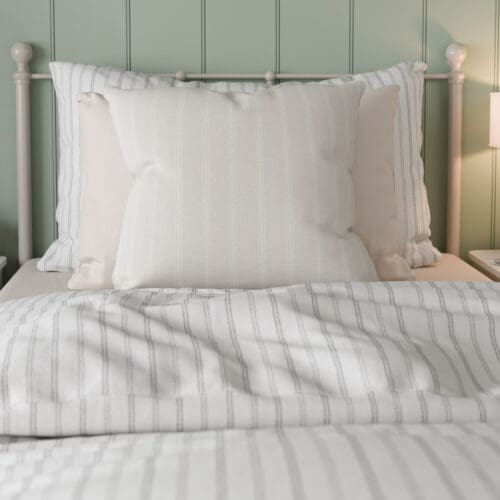 Laura Ashley Burnsall Stripe White Sands Cushion