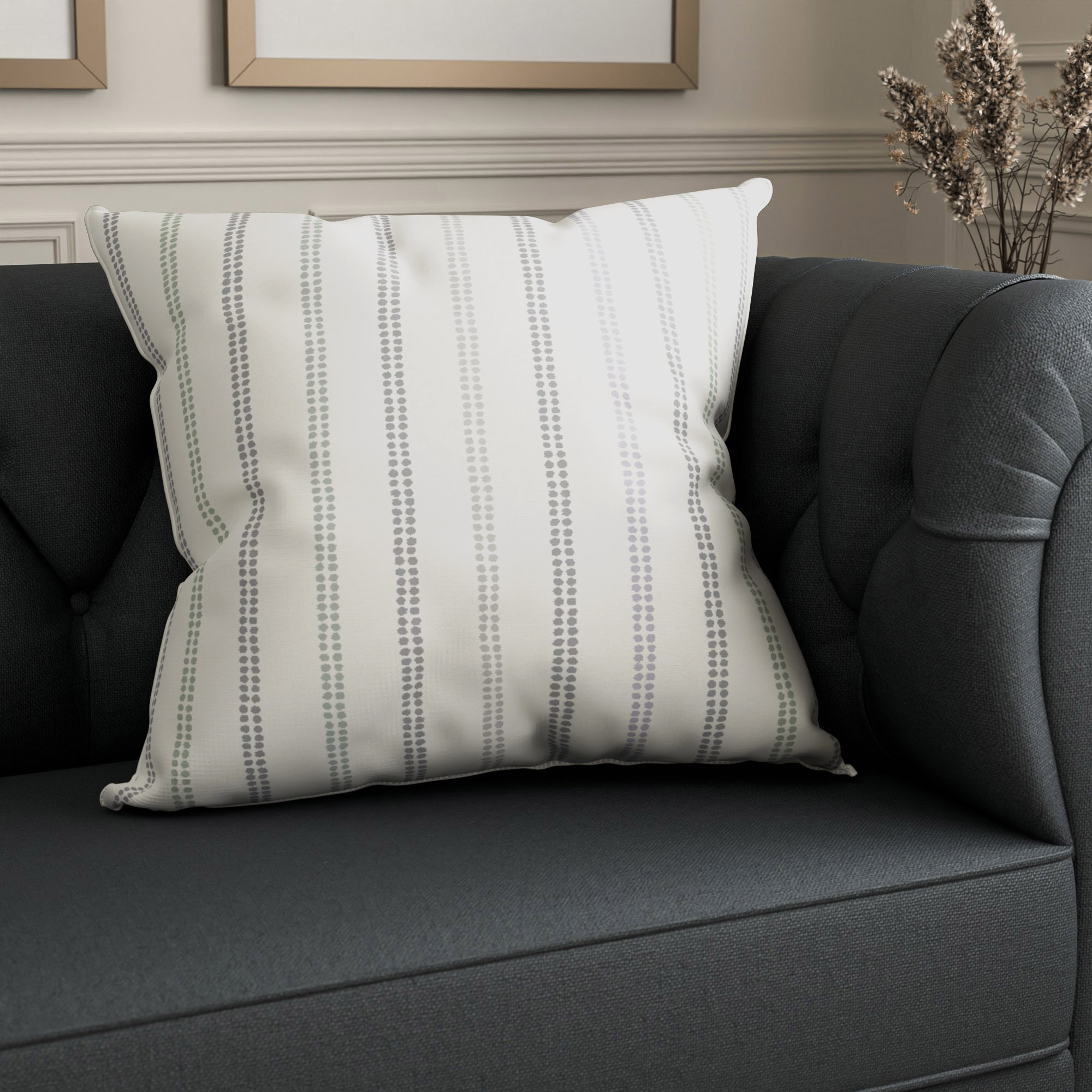 Laura Ashley Candy Stripe Dove Grey Cushion