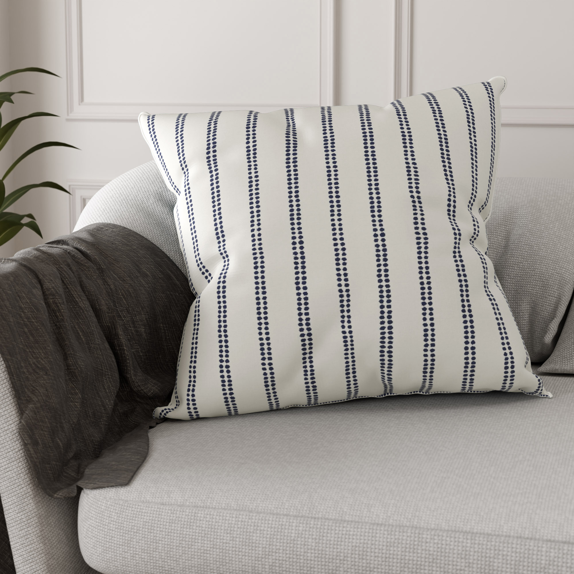 Laura Ashley Candy Stripe French Navy Cushion