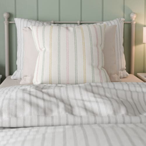 Laura Ashley Candy Stripe Pale Ochre Cushion