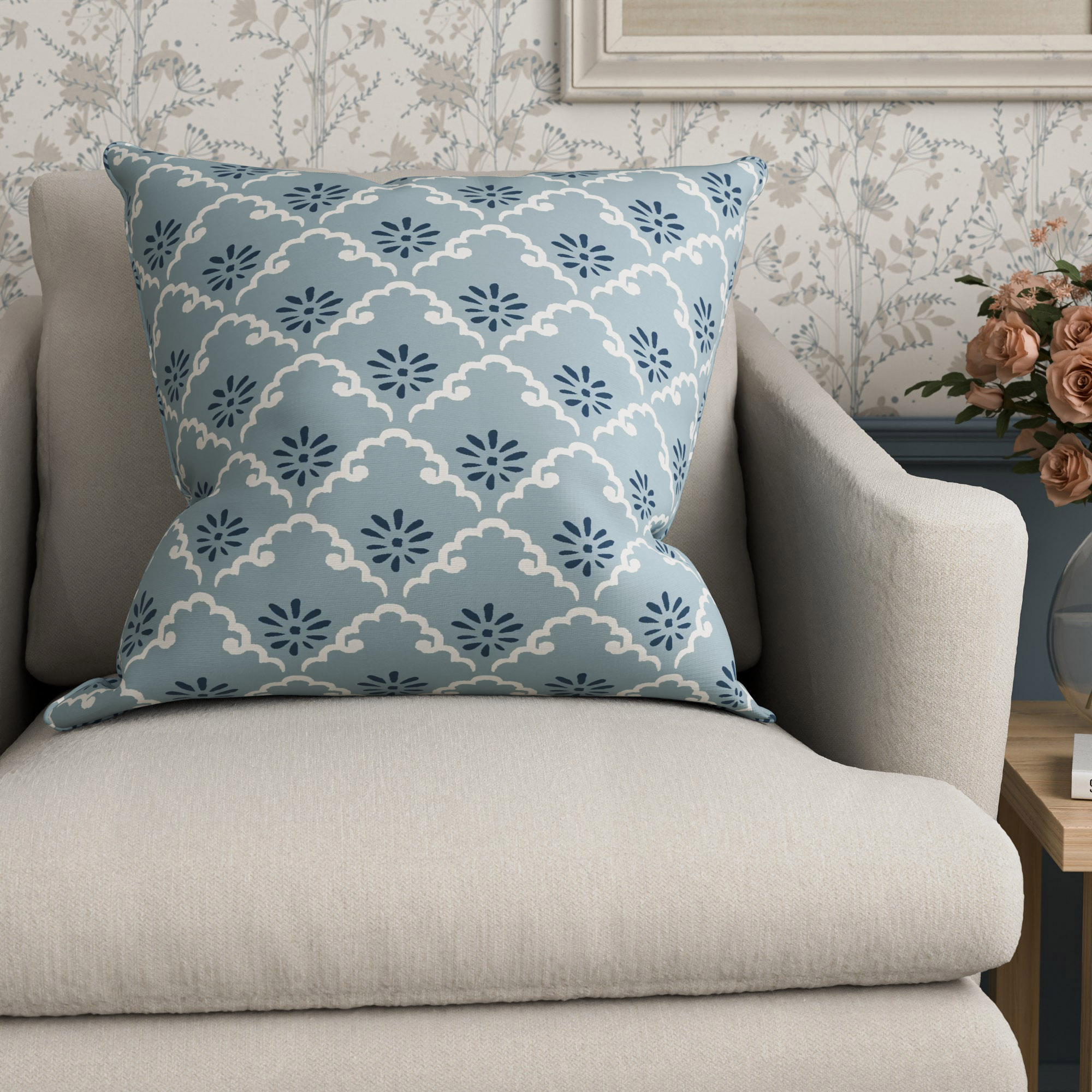 Laura Ashley Coralie Pale Seaspray Cushion