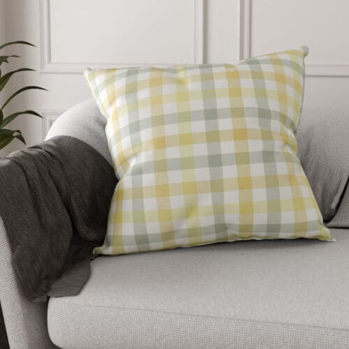 Laura Ashley Cove Check Ochre Cushion