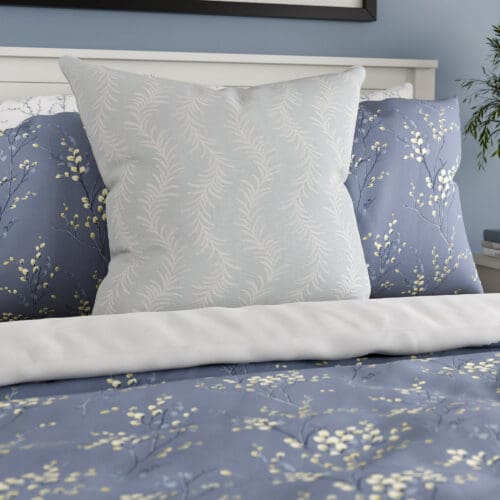 Laura Ashley Dee Slate White Cushion