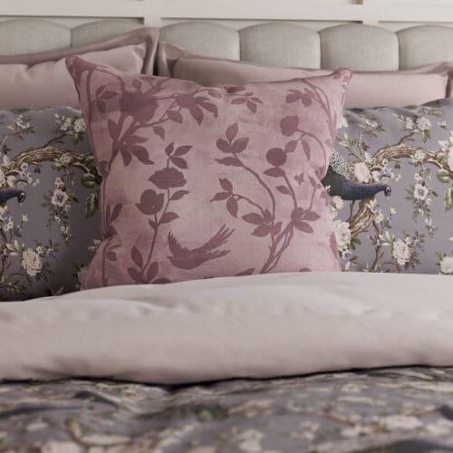 Laura Ashley Eglantine Silhouette Woven Mulberry Cushion