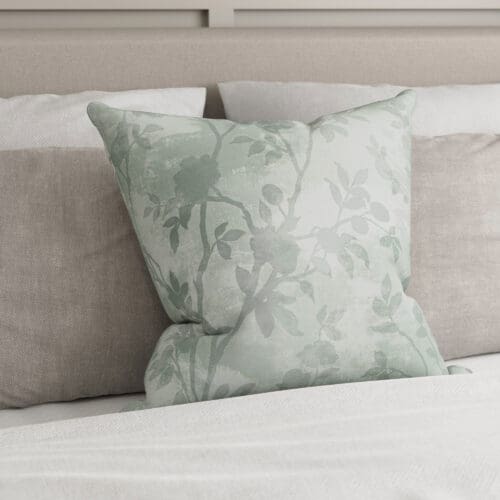 Laura Ashley Eglantine Silhouette Woven Smoke Green Cushion