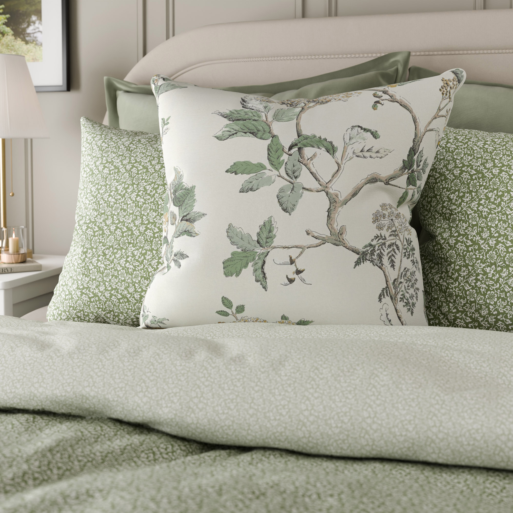 Laura Ashley Elderwood Fern Green Cushion