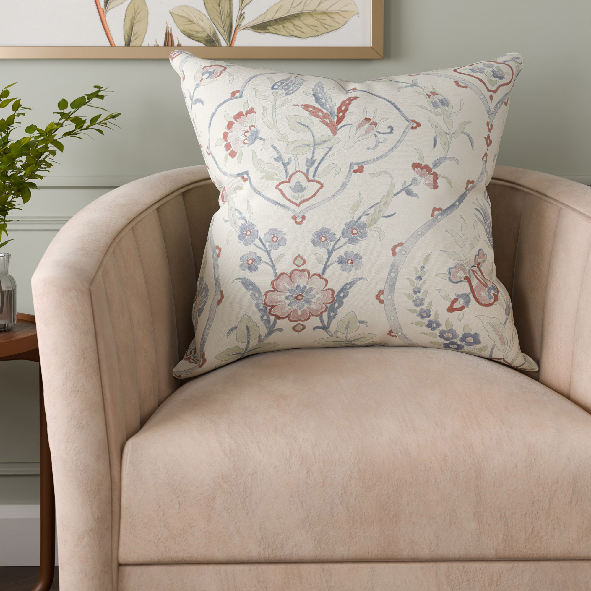 Laura Ashley Foscot Damask Crimson Red Cushion
