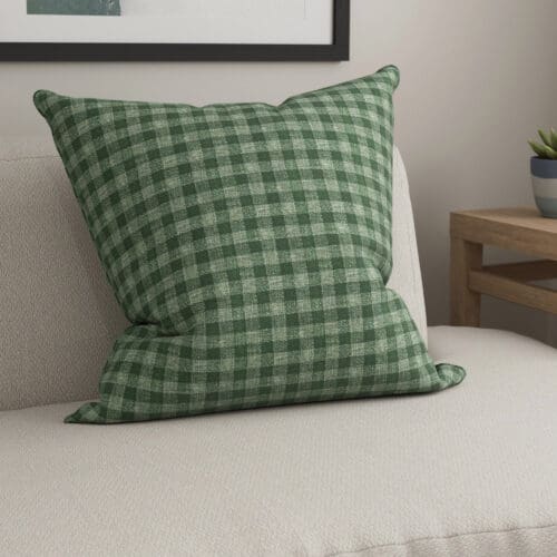 Laura Ashley Gingham Bottle Green Cushion