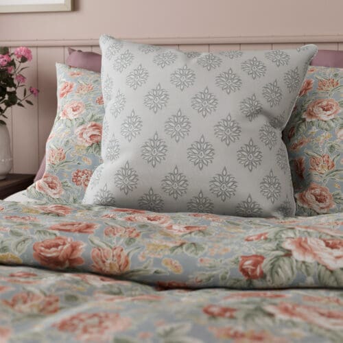 Laura Ashley Gower Slate White Cushion