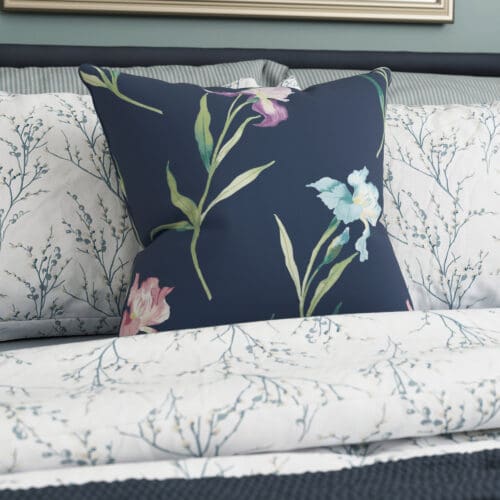 Laura Ashley Hawling Irises Midnight Navy Cushion
