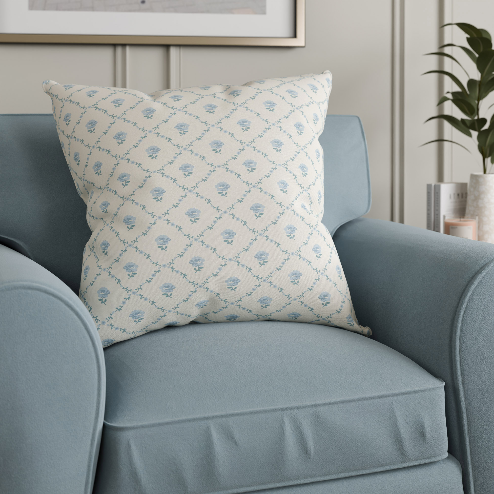 Laura Ashley Kate Pale Seaspray Blue Cushion