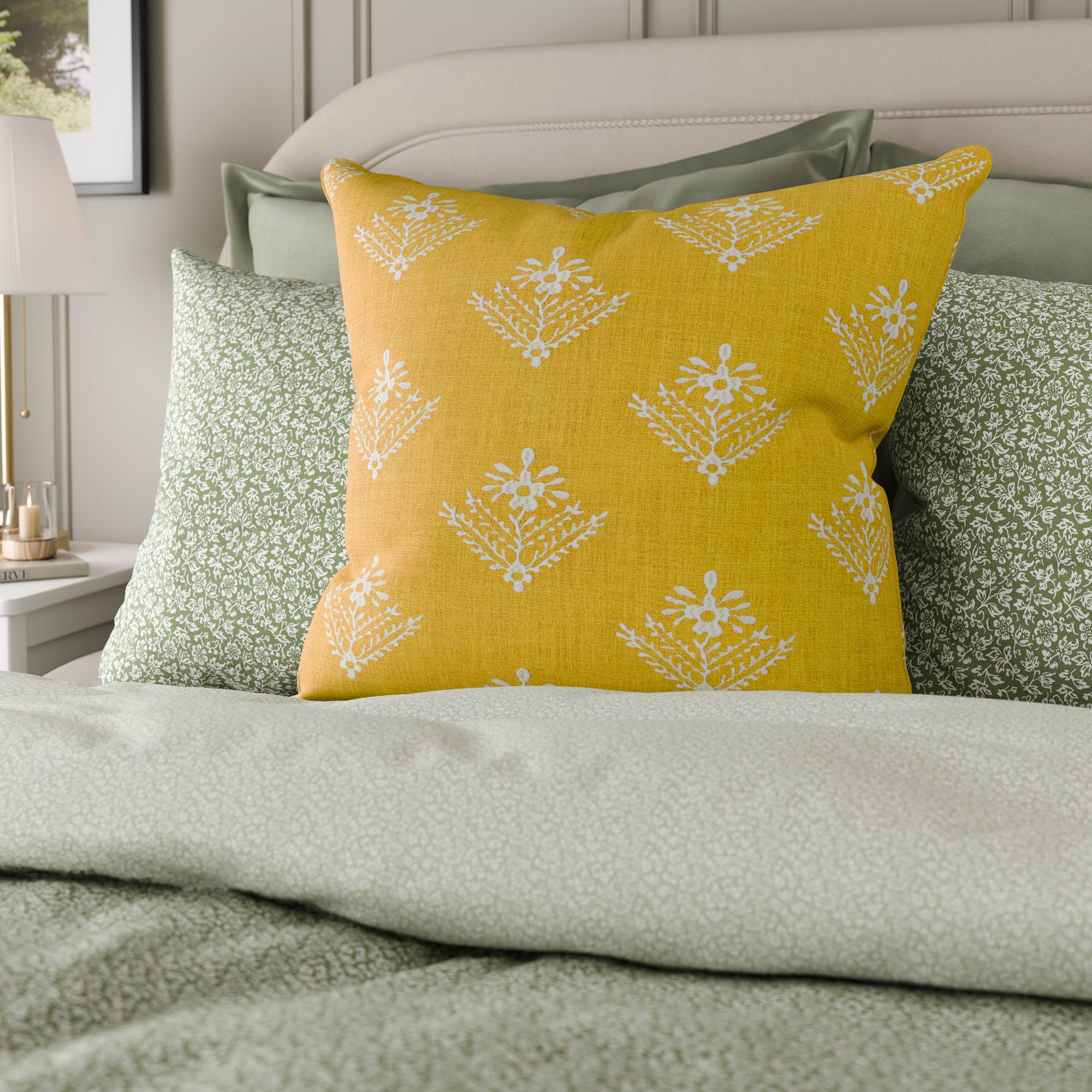 Laura Ashley Lady Fern Embroidery Dijon Cushion