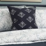Laura Ashley Lady Fern Embroidery French Navy Cushion