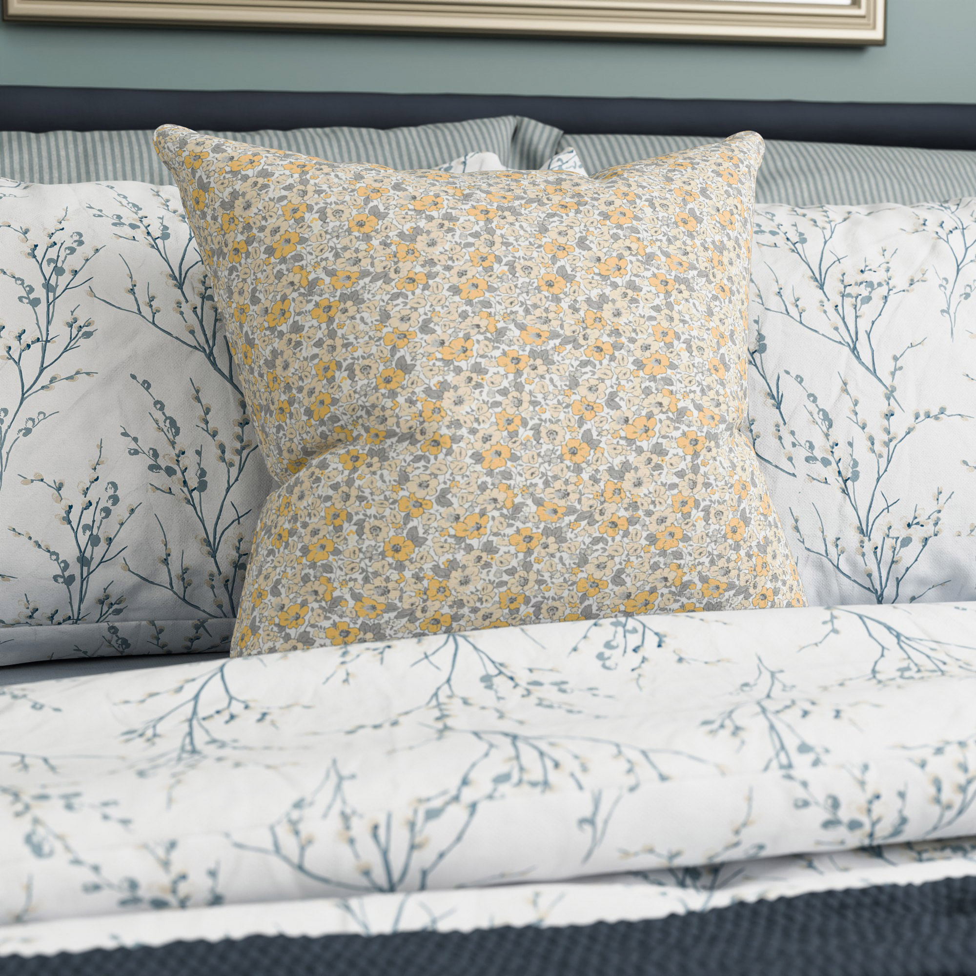 Laura Ashley Libby Floral Buttercup Cushion