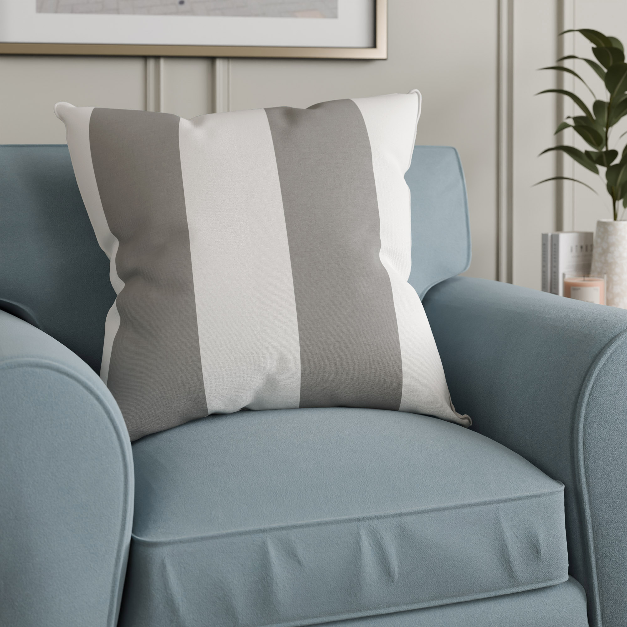 Laura Ashley Lille Stripe Steel Cushion