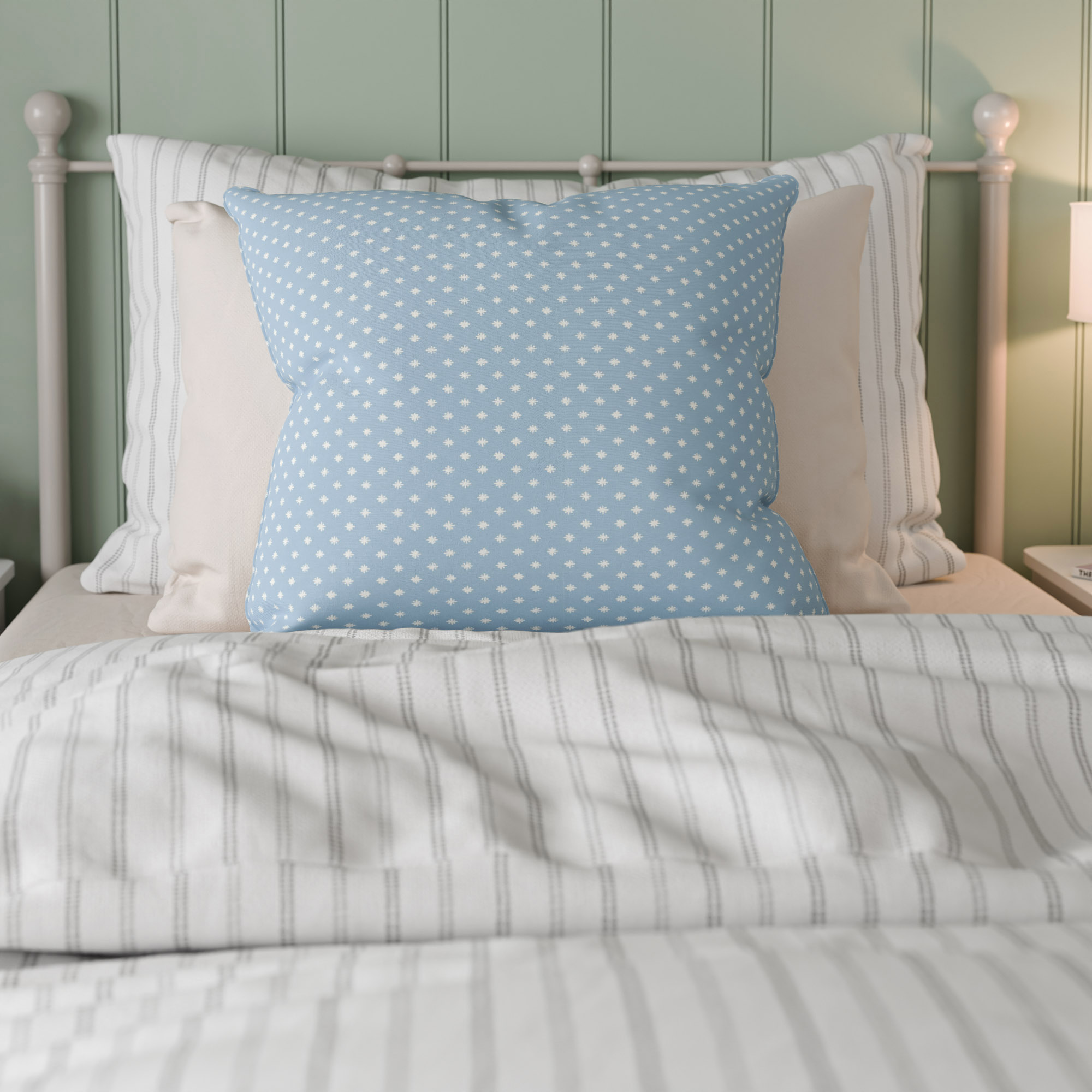 Laura Ashley Louise Star China Blue Cushion