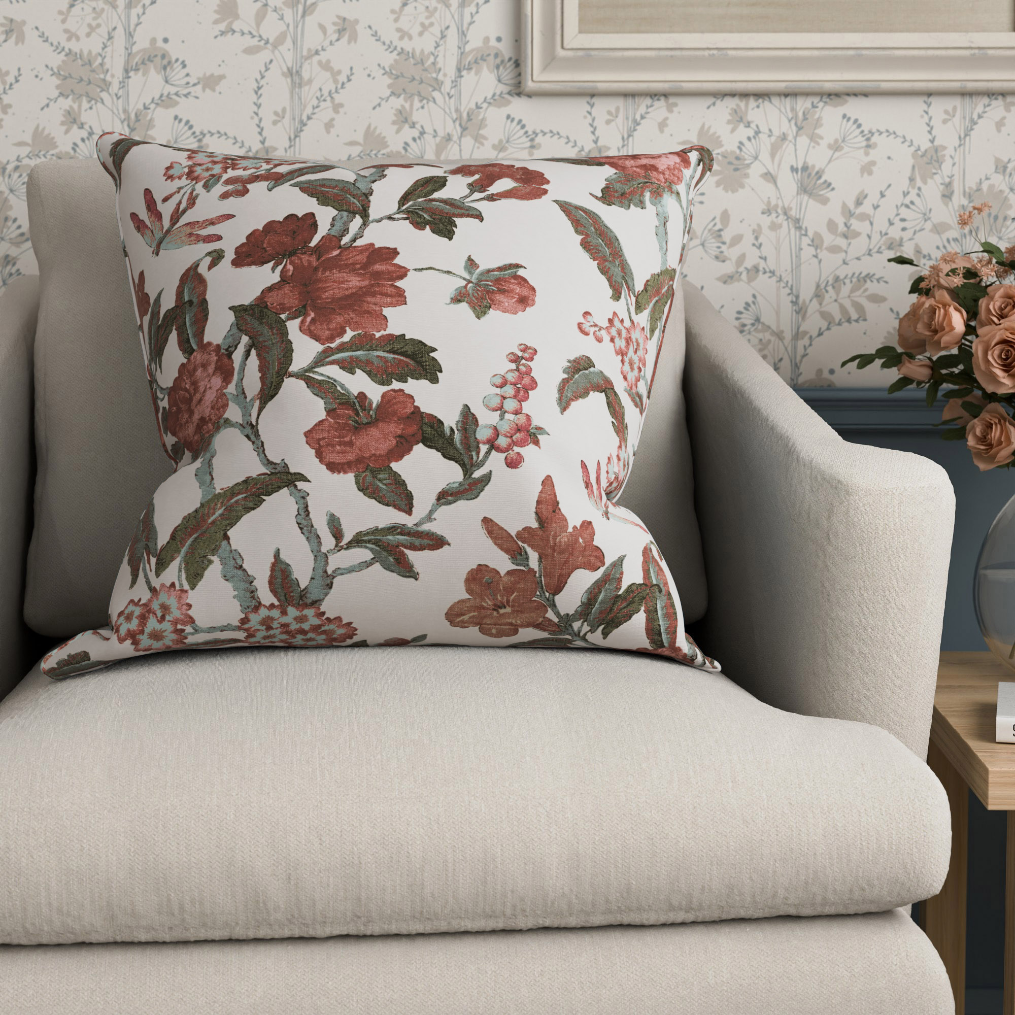 Laura Ashley Minera Crimson Cushion