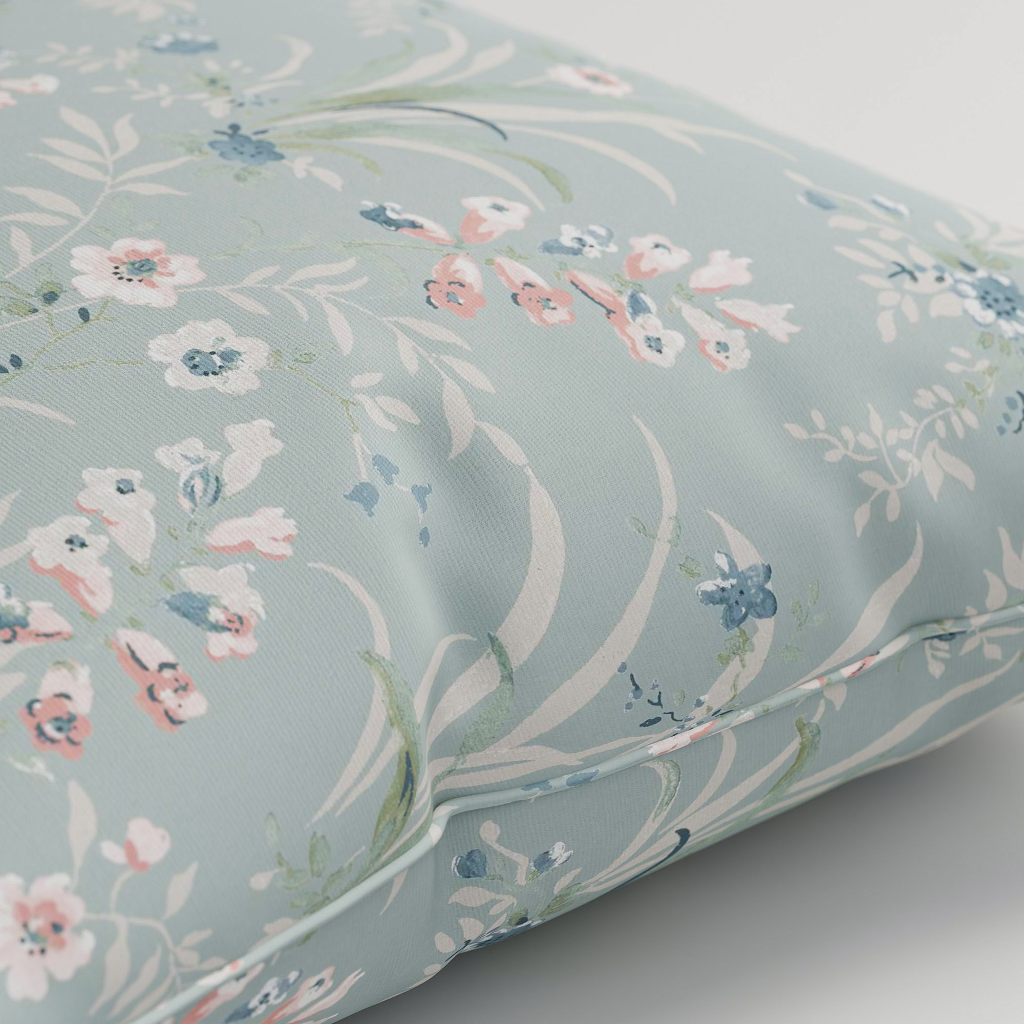 Laura Ashley Mosedale Posy Dark Duck Egg Blue Cushion - Image 3