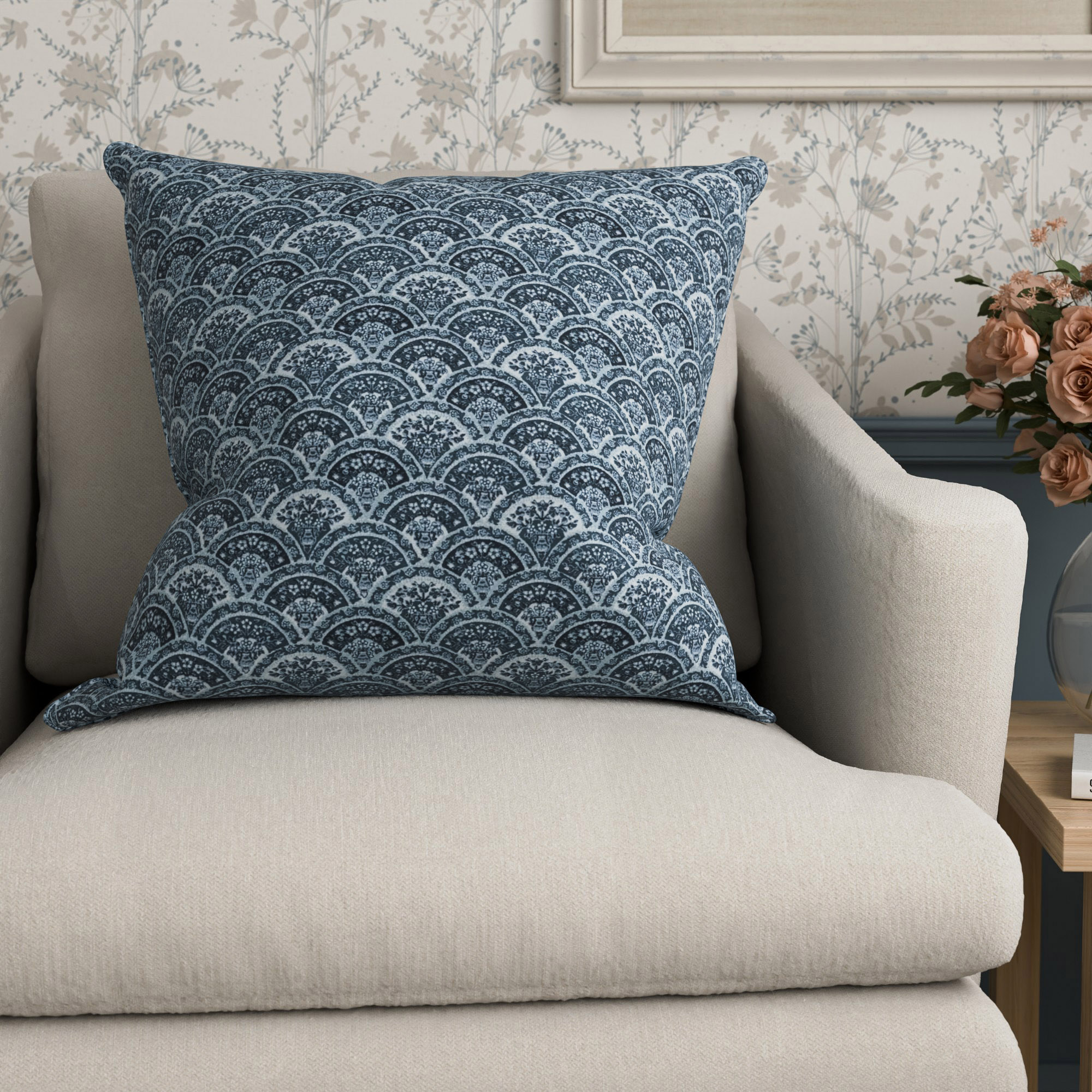 Laura Ashley Musica Print Dusky Seaspray Cushion