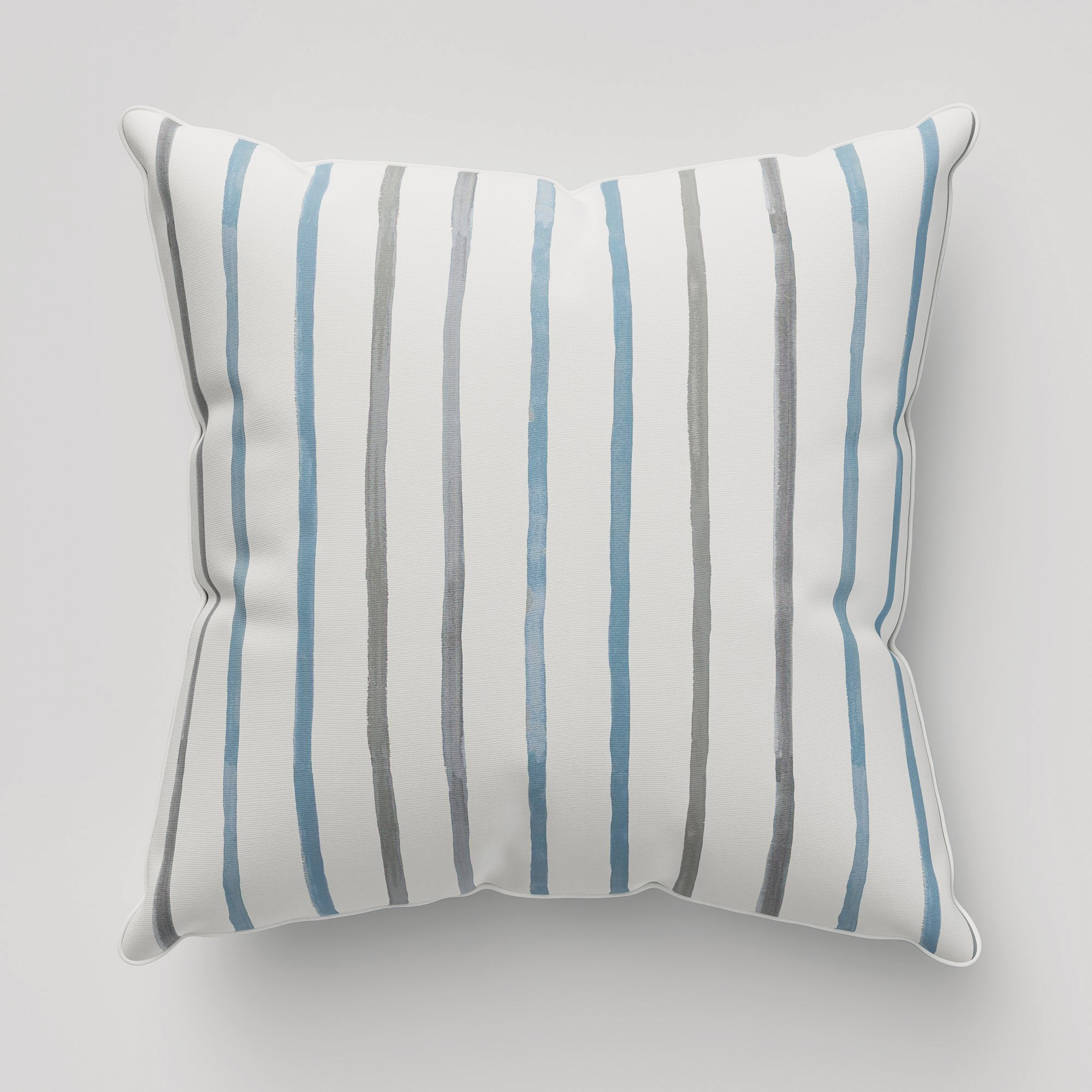 Laura Ashley Painterly Stripe Pale Steel Cushion - Image 2