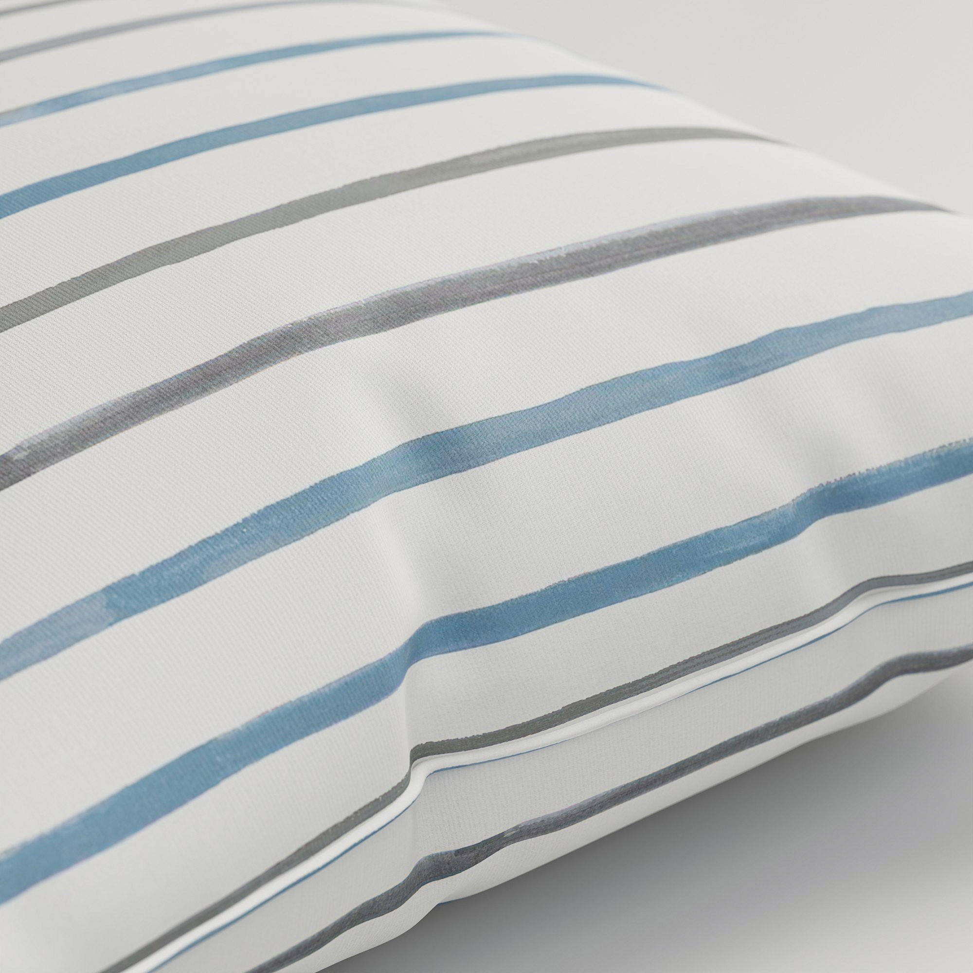Laura Ashley Painterly Stripe Pale Steel Cushion - Image 3