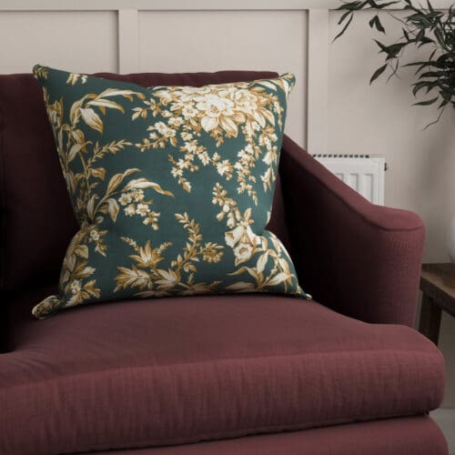 Laura Ashley Picardie Velvet Fern Cushion