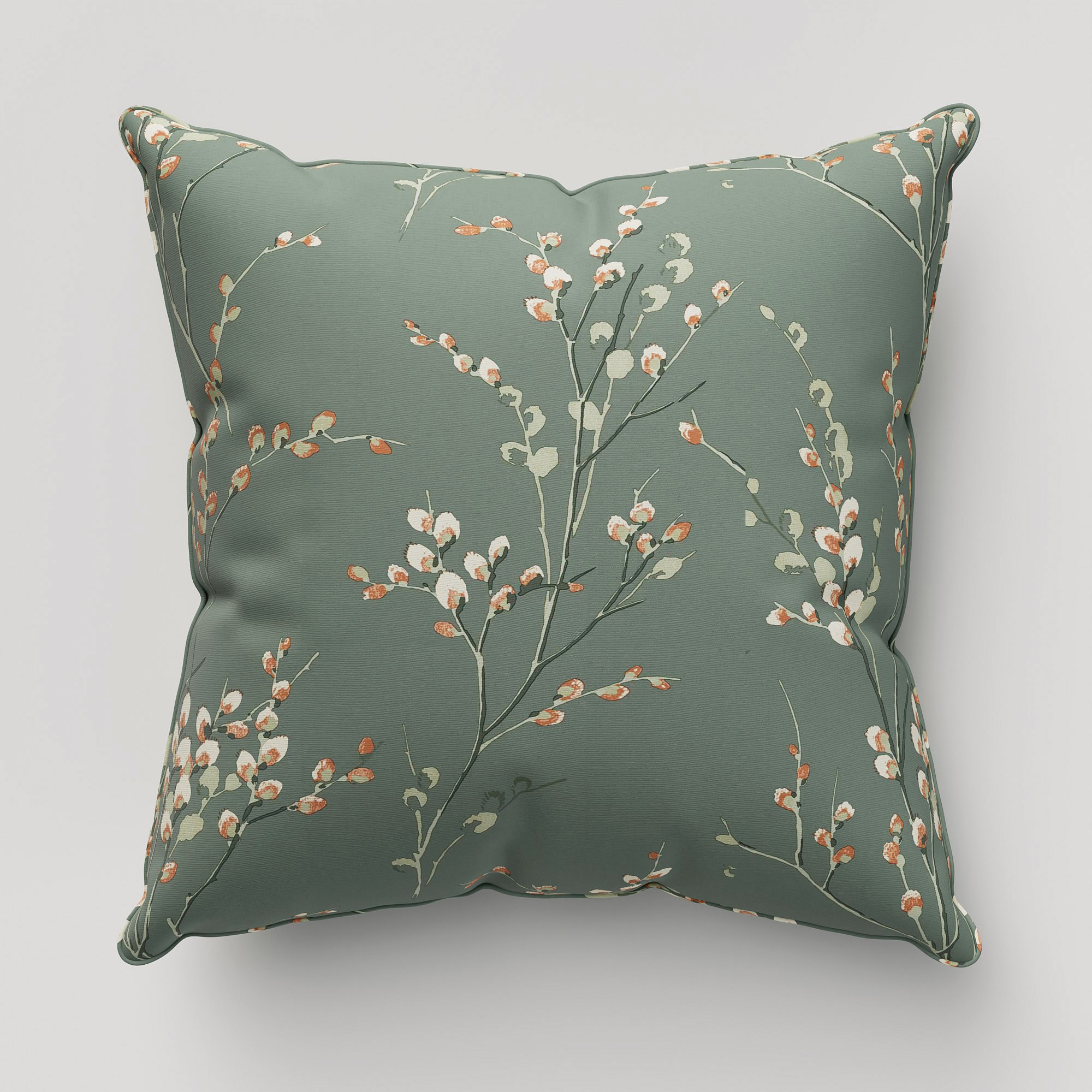 Laura Ashley Pussy Willow Fern Green Cushion - Image 2