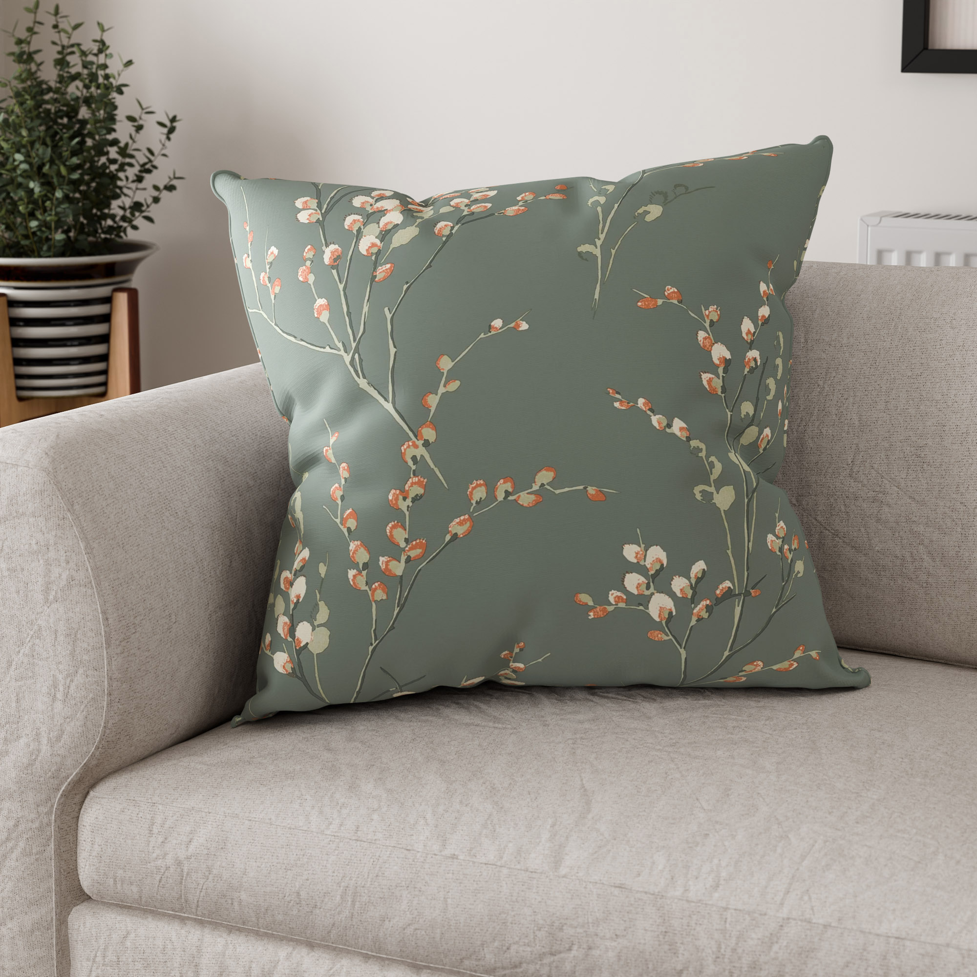 Laura Ashley Pussy Willow Fern Green Cushion